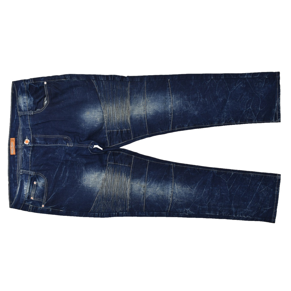 Denim & Rivets Men's Size 40 Blue Moto Biker Jeans Distressed Slim Straight Stre